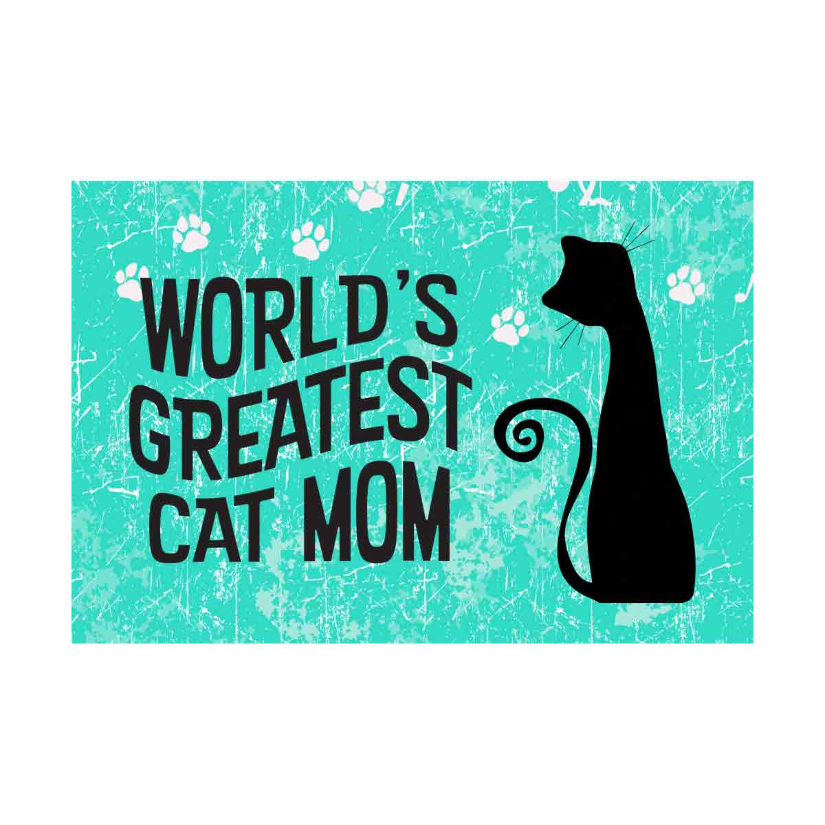 Worlds greatest cat mom - turquoise