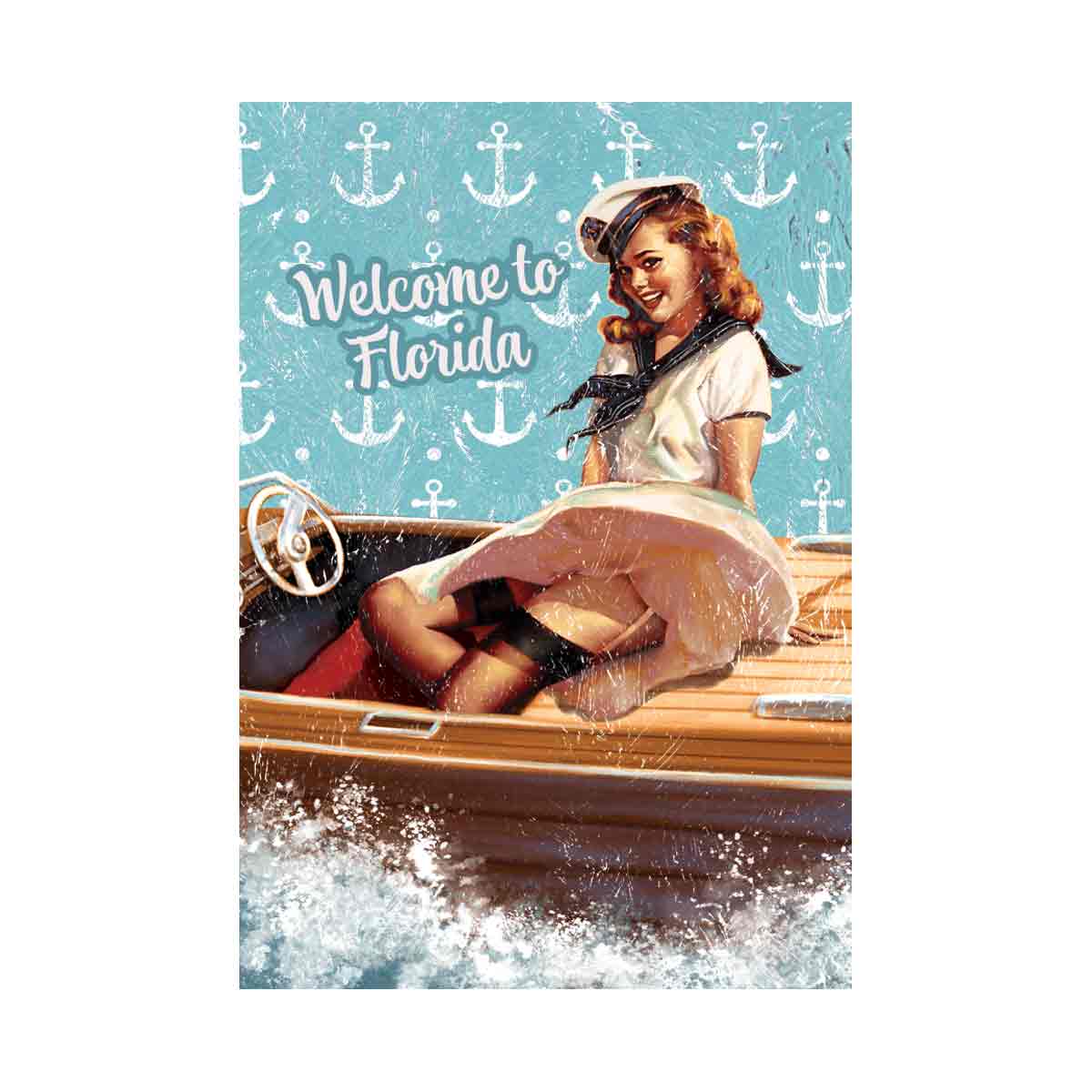 Welcome to Florida - Girl on boat